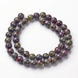 Natural Dragon Blood Jasper Bead Strands, Round, 8mm, Hole: 1mm, about 46~48pcs/strand, 14.96 inch, 5Strand/Set