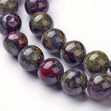 Natural Dragon Blood Jasper Bead Strands, Round, 8mm, Hole: 1mm, about 46~48pcs/strand, 14.96 inch, 5Strand/Set