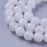 Natural Rainbow Moonstone Beads Strands, Grade AB, Round, 8mm, Hole: 1mm, about 50pcs/strand, 15.3 inch(39cm), 2Strand/Set