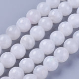 Natural Rainbow Moonstone Beads Strands, Grade AB, Round, 8mm, Hole: 1mm, about 50pcs/strand, 15.3 inch(39cm), 2Strand/Set