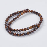 Natural Tiger Eye Beads Strands, Grade AB, Round, 6mm, Hole: 0.8mm, 10Strand/Set