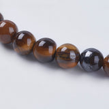 Natural Tiger Eye Beads Strands, Grade AB, Round, 6mm, Hole: 0.8mm, 10Strand/Set