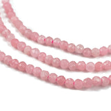 Natural Pink Opal Beads Strands, Faceted, Round, 2x1.5~2mm, Hole: 0.6mm, about 192pcs/strand, 15.08''(38.3cm), 10Strand/Set