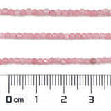 Natural Pink Opal Beads Strands, Faceted, Round, 2x1.5~2mm, Hole: 0.6mm, about 192pcs/strand, 15.08''(38.3cm), 10Strand/Set