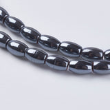 Non-Magnetic Synthetic Hematite Beads, Oval, Black, 5x3mm, Hole: 0.8mm, about 82pcs/strand, 10Strand/Set