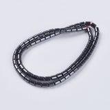 Non-Magnetic Synthetic Hematite Beads, Column, Black, 4x5mm, Hole: 1mm, about 80pcs/strand, 16 inch, 20Strands/Set