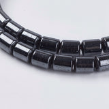 Non-Magnetic Synthetic Hematite Beads, Column, Black, 4x5mm, Hole: 1mm, about 80pcs/strand, 16 inch, 20Strands/Set