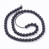 Natural Tourmaline Bead Strands, Round, Black, 6mm, Hole: 0.8mm, about 63pcs/strand, 15.7 inch, 3Strand/Set