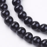 Natural Tourmaline Bead Strands, Round, Black, 6mm, Hole: 0.8mm, about 63pcs/strand, 15.7 inch, 3Strand/Set