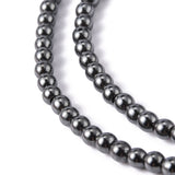 Non-Magnetic Synthetic Hematite Beads Strands, Round, 4mm, Hole: 1mm, about 102pcs/strand, 10Strand/Set