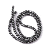 Non-Magnetic Synthetic Hematite Beads Strands, Round, 4mm, Hole: 1mm, about 102pcs/strand, 10Strand/Set