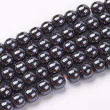 Non-Magnetic Synthetic Hematite Beads Strands, Round, 6mm, Hole: 1mm, about 65pcs/strand, 15.5 inch, 10Strands/Set