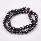 Non-Magnetic Synthetic Hematite Beads Strands, Round, 8mm, Hole: 1.5mm, about 53pcs/strand, 10Strand/Set