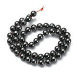 Non-Magnetic Synthetic Hematite Beads Strands, Round, 8mm, Hole: 1mm, about 50pcs/strand, 10Strand/Set