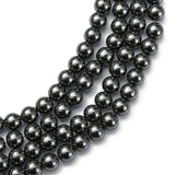 Non-Magnetic Synthetic Hematite Beads Strands, Round, 8mm, Hole: 1mm, about 50pcs/strand, 10Strand/Set