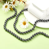 Non-Magnetic Synthetic Hematite Beads Strands, Round, 8mm, Hole: 1mm, about 50pcs/strand, 10Strand/Set