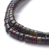 Natural Dragon Blood Jasper Beads Strands, Heishi Beads, Flat Round/Disc, 4~4.5x2.5mm, Hole: 0.7mm, about 167pcs/strand, 15.43 inch(39.2cm), 3Strand/Set