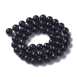 Natural Shungite Beads Strands, Round, 8mm, Hole: 1mm, about 45~48pcs/strand, 15.35 inch(39cm), 2Strand/Set