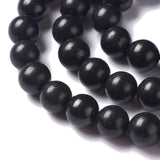 Natural Shungite Beads Strands, Round, 8mm, Hole: 1mm, about 45~48pcs/strand, 15.35 inch(39cm), 2Strand/Set