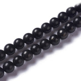 Natural Shungite Beads Strands, Round, 8mm, Hole: 1mm, about 45~48pcs/strand, 15.35 inch(39cm), 2Strand/Set