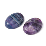 Natural Fluorite Cabochons, Oval, 25x18x4.5mm, 4pc/Set