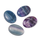 Natural Fluorite Cabochons, Oval, 25x18x4.5mm, 4pc/Set