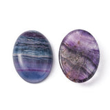 Natural Fluorite Cabochons, Oval, 25x18x4.5mm, 4pc/Set