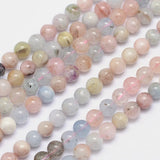 Natural Morganite Round Bead Strands, 6mm, Hole: 1mm, about 66pcs/strand, 15.5 inch, 3Strand/Set