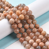 Round Natural Sunstone Beads Strands, 10mm, Hole: 1mm, about 38pcs/strand, 15.4 inch, 2Strand/Set