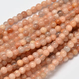 Round Natural Sunstone Beads Strands, 4mm, Hole: 0.6mm, about 88pcs/strand, 15.4 inch, 2Strand/Set