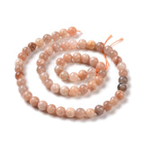 Round Natural Sunstone Beads Strands, 6mm, Hole: 1mm, about 62pcs/strand, 15.4 inch, 2Strand/Set