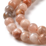 Round Natural Sunstone Beads Strands, 6mm, Hole: 1mm, about 62pcs/strand, 15.4 inch, 2Strand/Set