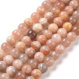 Round Natural Sunstone Beads Strands, 6mm, Hole: 1mm, about 62pcs/strand, 15.4 inch, 2Strand/Set