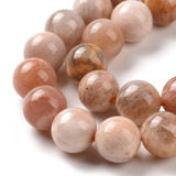 Round Natural Sunstone Beads Strands, 8mm, Hole: 1mm, about 47pcs/strand, 15.4 inch., 2Strand/Set