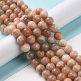 Round Natural Sunstone Beads Strands, 8mm, Hole: 1mm, about 47pcs/strand, 15.4 inch., 2Strand/Set