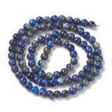 Natural Lapis Lazuli Round Beads Strands, 4mm, Hole: 0.8mm, about 89pcs/strand, 15.5 inch, 5Strand/Set