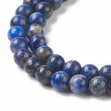 Natural Lapis Lazuli Round Beads Strands, 4mm, Hole: 0.8mm, about 89pcs/strand, 15.5 inch, 5Strand/Set