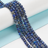 Natural Lapis Lazuli Round Beads Strands, 4mm, Hole: 0.8mm, about 89pcs/strand, 15.5 inch, 5Strand/Set