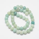 Round Natural Amazonite Bead Strands, 6mm, Hole: 1mm, about 58~63pcs/strand, 15 inch, 5Strand/Set