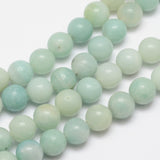 Round Natural Amazonite Bead Strands, 6mm, Hole: 1mm, about 58~63pcs/strand, 15 inch, 5Strand/Set