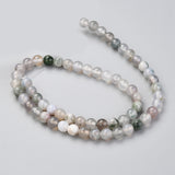 Natural Tree Agate Beads Strands, Round, 6mm, Hole: 1.2mm, about 63pcs/strand, 14.76 inch(37.5cm), 5Strand/Set