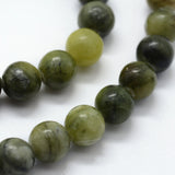 Natural Xinyi Jade/Chinese Southern Jade Beads Strands, Round, 6mm, Hole: 0.8mm, about 63pcs/strand,  14.76 inch(37.5cm), 5Strand/Set