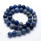 Natural Blue Aventurine Beads Strands, Round, 8mm, Hole: 1mm, about 46pcs/strand, 14.76 inch(37.5cm), 5Strand/Set