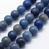 Natural Blue Aventurine Beads Strands, Round, 8mm, Hole: 1mm, about 46pcs/strand, 14.76 inch(37.5cm), 5Strand/Set