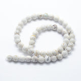 Natural Magnesite Beads Strands, Round, 8mm, Hole: 0.8mm, about 47pcs/strand,  14.96 inch(38cm), 5Strand/Set