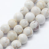 Natural Magnesite Beads Strands, Round, 8mm, Hole: 0.8mm, about 47pcs/strand,  14.96 inch(38cm), 5Strand/Set