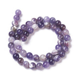 Natural Chevron Amethyst Beads Strands, Round, 8mm, Hole: 1.2mm, about 47~50pcs/strand, 15 inch(38~39cm), 3Strand/Set