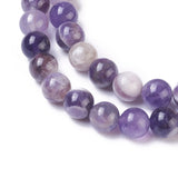 Natural Chevron Amethyst Beads Strands, Round, 8mm, Hole: 1.2mm, about 47~50pcs/strand, 15 inch(38~39cm), 3Strand/Set