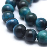 Natural Tiger Eye Bead Strands, Dyed & Heated, Round, 8mm, Hole: 1mm, about 15.55 inch long, 49pcs/strand, 3Strand/Set