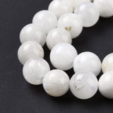 Natural Rainbow Moonstone Beads Strands, Round, 8mm, Hole: 1mm, about 48pcs/strand, 15.5 inch(39.5cm), 2Strand/Set